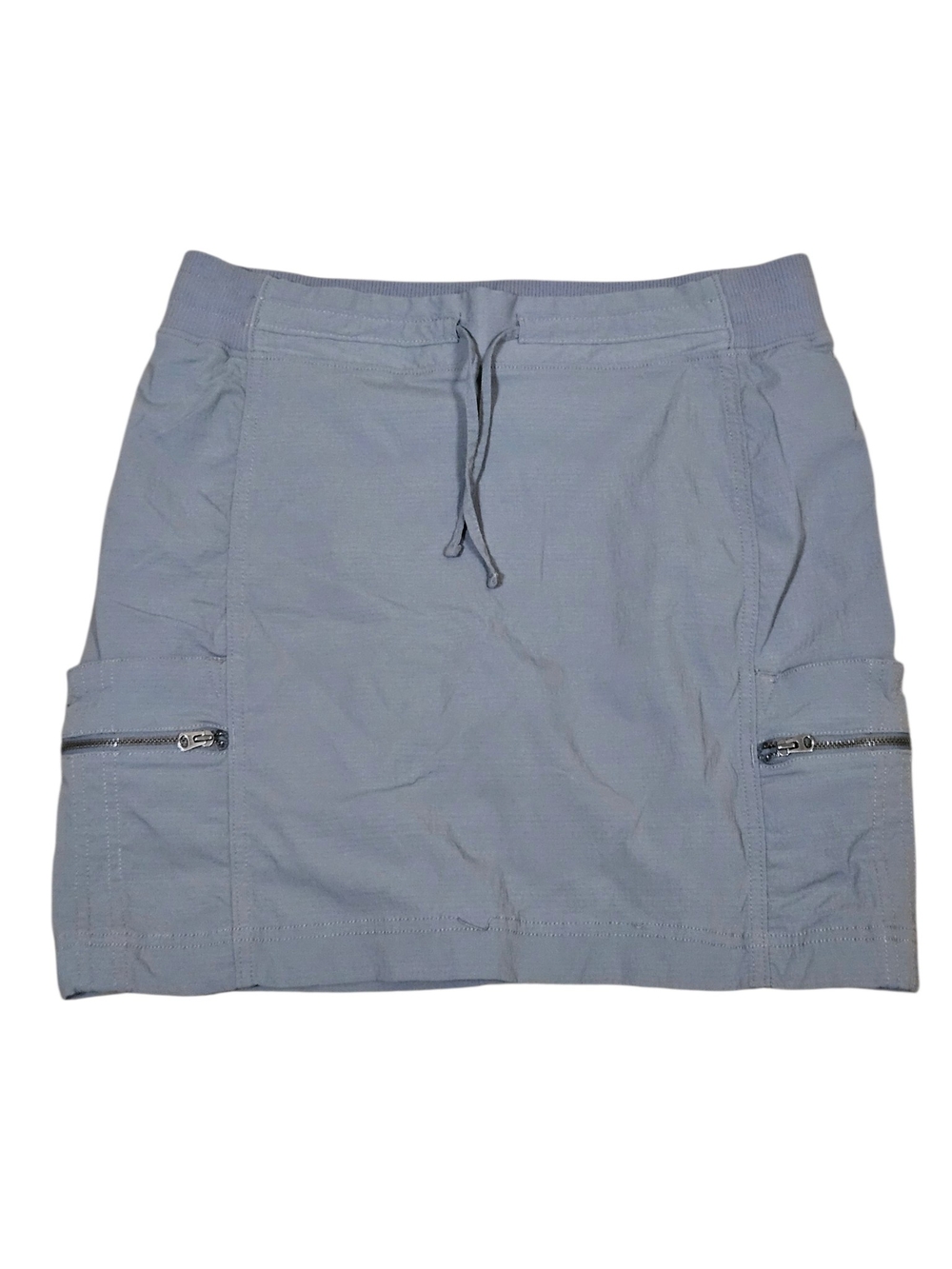 Athleta Light Grey Drawstring Skort with Zip Cargo Pockets